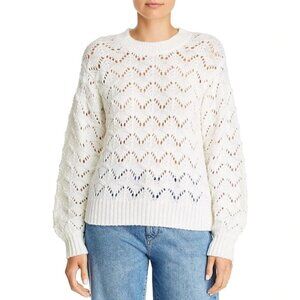 NWT VELVET by Graham & Spencer Bloomingdale's Wool Pointelle Sweater Ivo…